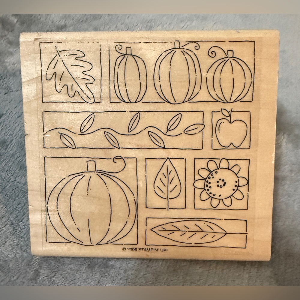 Fall Patch Block Rubber Stamp